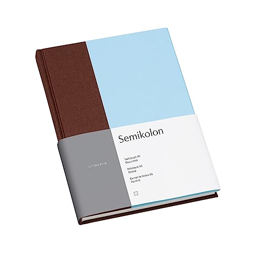 Semikolon 364845 – Notizbuch Cutting Edge A5 dotted - 176 Seiten, cremeweißes Papier – Lesezeichen – pecan ice von Semikolon