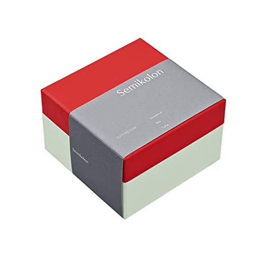 Semikolon 364863 Aufbewahrungsbox Cutting Edge L Format – 23,9 x 23,9 x 16,1 cm – Geschenkbox – rot-grün cherry pistachio von Semikolon