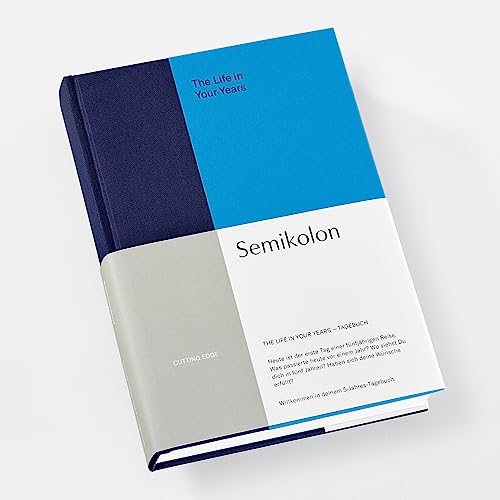 Semikolon 366302 – The Life in Your Years, 5-Jahres Tagebuch A5, Buchleineneinband, Deutsch – marine aqua blau von Semikolon