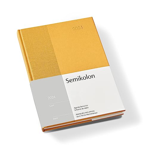 Semikolon 368715 Wochenkalender & Notizbuch 2024 A5, 13 Monate - 100g/m² Papier, Französisch, Hardcover – Golden Hour von Semikolon