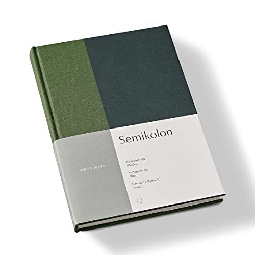 Semikolon 368718 – Notizbuch Natural Affair A5 blanko - 176 Seiten, cremeweißes Papier – Lesezeichen – Botanic von Semikolon