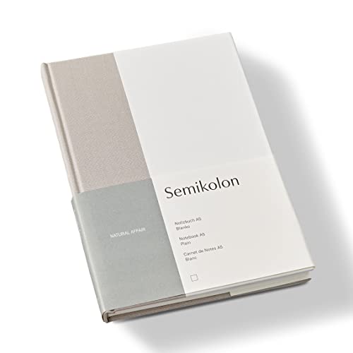 Semikolon 368719 – Notizbuch Natural Affair A5 blanko - 176 Seiten, cremeweißes Papier – Lesezeichen – Desert von Semikolon