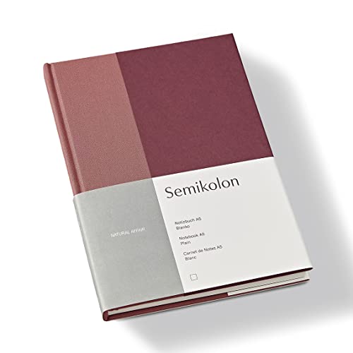 Semikolon 368721 – Notizbuch Natural Affair A5 blanko - 176 Seiten, cremeweißes Papier – Lesezeichen – Blossom von Semikolon