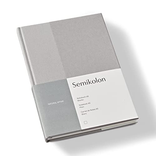 Semikolon 368723 – Notizbuch Natural Affair A5 blanko - 176 Seiten, cremeweißes Papier – Lesezeichen – Moonstone von Semikolon