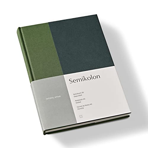 Semikolon 368734 – Notizbuch Natural Affair A5 dotted - 176 Seiten, cremeweißes Papier – Lesezeichen – Botanic von Semikolon