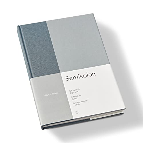 Semikolon 368739 – Notizbuch Natural Affair A5 dotted - 176 Seiten, cremeweißes Papier – Lesezeichen – Sea Salt von Semikolon