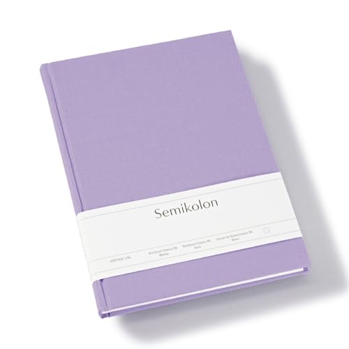 Semikolon 370057 - Notizbuch Classic B5 blanko - 176 Seiten, cremeweißes Papier – Lesezeichen – lilac silk lila von Semikolon