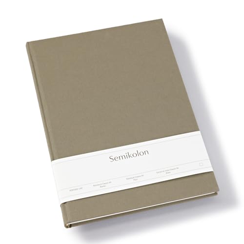 Semikolon 370058 - Notizbuch Classic A4 blanko - 176 Seiten, cremeweißes Papier – Lesezeichen – fango beige von Semikolon