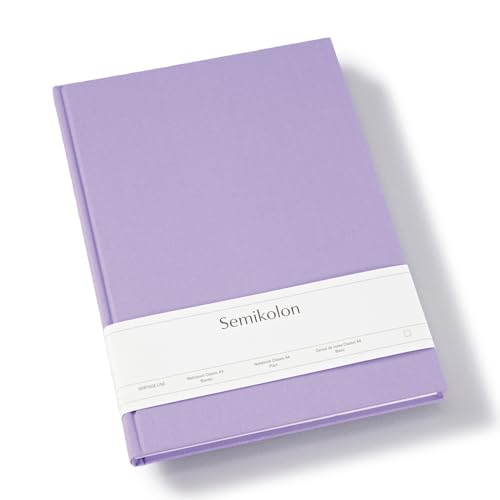 Semikolon 370061 - Notizbuch Classic A4 blanko - 176 Seiten, cremeweißes Papier – Lesezeichen – lilac silk lila von Semikolon