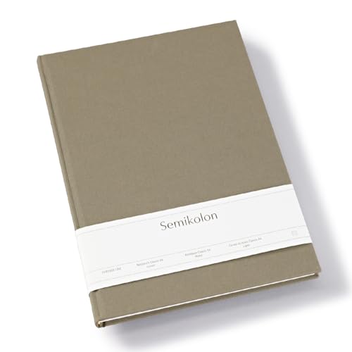 Semikolon 370062 - Notizbuch Classic A4 liniert - 176 Seiten, cremeweißes Papier – Lesezeichen – fango beige von Semikolon