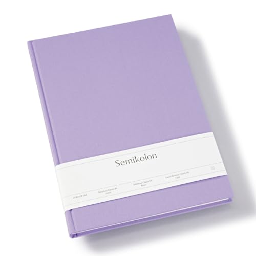 Semikolon 370065 - Notizbuch Classic A4 liniert - 176 Seiten, cremeweißes Papier – Lesezeichen – lilac silk lila von Semikolon