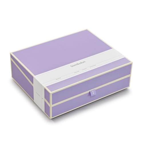 Semikolon 370090 Dokumentenbox – Aufbewahrungs-Box für Dokumente A4 – 31,5 x 26 x 10 cm – lilac silk lila von Semikolon