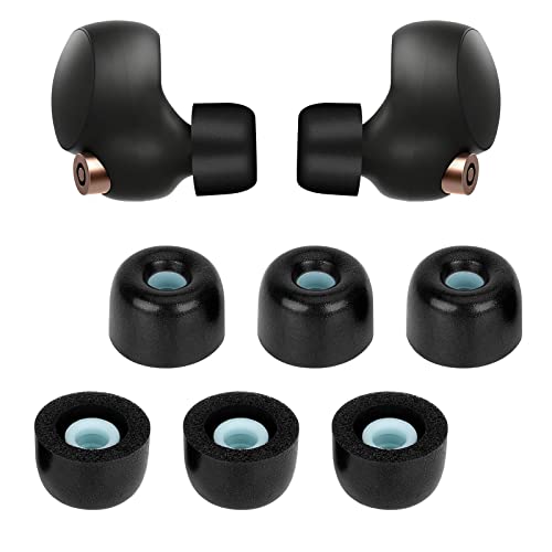 3 Paar Ersatz In-Ear Kopfhörer Kompatibel mit Sony WF-1000XM4, Gepolsterte Ohrstöpsel In-Ear Kopfhörer (L, Schwarz) von Seminer