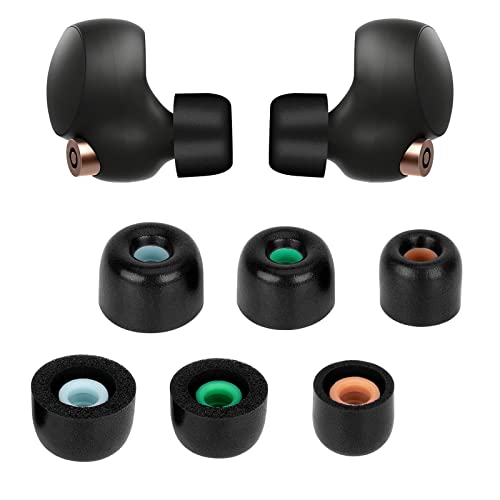 3 Paar Ersatz In-Ear Kopfhörer Kompatibel mit Sony WF-1000XM4, Gepolsterte Ohrstöpsel In-Ear Kopfhörer (S/M/L, Schwarz) von Seminer