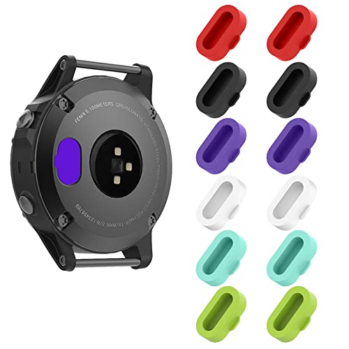 Anti Staub Stecker Kompatibel mit Garmin Venu 2, Bunte Silikon Ladegerät Port Schutzkappen Kompatibel mit Garmin Fenix 7/7S/7X von Seminer