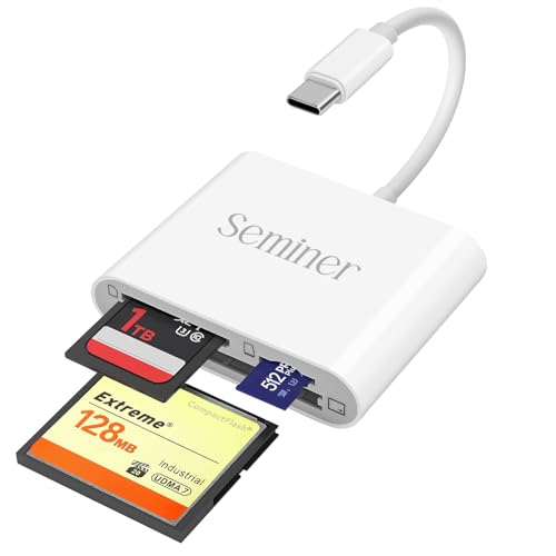 SD Kartenleser, Seminer 3in1 USB C Speicherkartenadapter 5Gbps Lesen Schreiben für SD SDXC SDHC CF CFI TF Micro SD Micro SDXC Micro SDHC Karten für Windows Linux Mac OS von Seminer