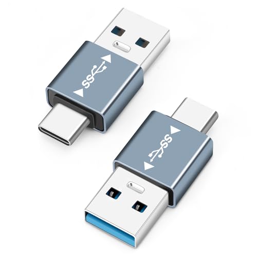 Seminer USB 3.1 Stecker auf USB C Stecker Adapter (2er Pack), USB A auf USB C Stecker, 10G Datenübertragung für Smartphone, Tablet, Laptop, Powerbank von Seminer
