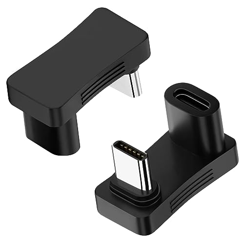 Seminer USB C 180 Grad Abgewinkelt Adapter (2 Pack), USB C 3.1 Stecker zu Buchse U Form Adapter, Typ C Adapter Datenübertragung Stecker Kompatibel für Steam Deck, USB-C Tablet, USB-C Telefon von Seminer