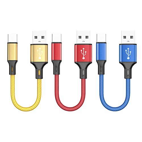 Seminer USB C Kabel 3A Schnellladung [0,8 FT, 3Pack] Kurzes USB A auf USB C Kabel Schnellladung Datensynchronisierung USB Typ C Kabel Kompatibel mit Samsung A20/A50, S20/S10 Note 20 von Seminer