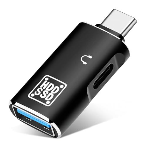 Seminer USB C OTG Adapter, Typ C auf Typ C Kopfhörer Audio Adapter und USB 3.0 Splitter Kompatibel für iPhone 15 Pro Max, MacBook, Samsung Galaxy S22/S23 (Schwarz) von Seminer