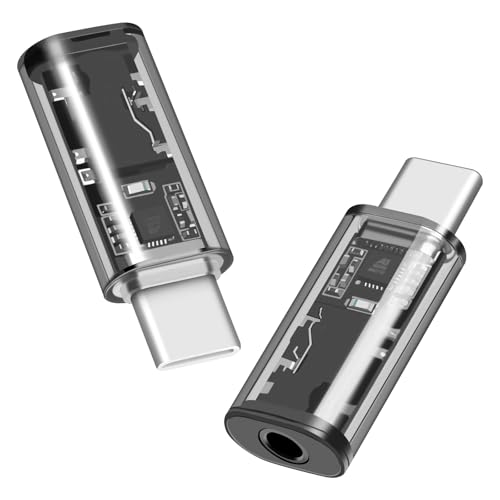 Seminer USB C auf 3.5mm Audio Adapter (2 Pack), USB Typ C auf Aux Buchse Kopfhöreranschluss DAC-USB C Kopfhörer Adapter für iPhone 15 Serie, iPad Pro, Galaxy von Seminer