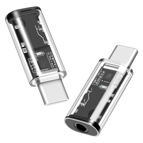 Seminer USB C auf 3.5mm Audio Adapter (2 Pack), USB Typ C auf Aux Buchse Kopfhöreranschluss DAC-USB C Kopfhörer Adapter für iPhone 15 Serie, iPad Pro, Galaxy von Seminer