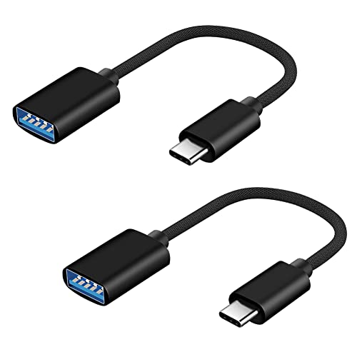 Seminer USB C auf USB 2.0 Adapter (2er Pack), USB Typ C Stecker auf USB Buchse Adapter, Typ-C OTG Kabelanschluss Kompatibel mit MacBook 2019/2018/2017, Samsung Galaxy S20/S20+ und Mehr (Schwarz) von Seminer