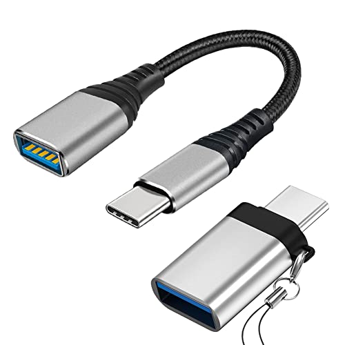 Seminer USB C auf USB 3.0 Adapter [2 Pack], USB-C auf USB-A Adapter Kabel, USB-C auf USB-A 3.0 OTG Adapter mit Lanyard kompatibel für MacBook Pro 2020, Samsung Notebook 9, Dell XPS, Typ C Geräte von Seminer