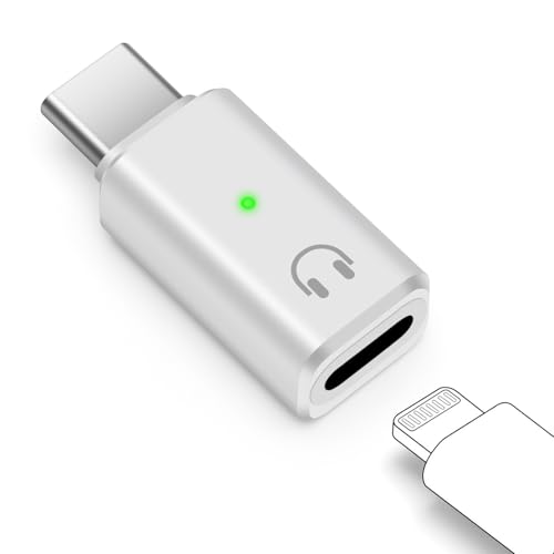 Seminer USB C zu Lightning Audio Adapter, USB C Stecker zu Lightning Kopfhörer Kopfhörer Buchse Konverter für iPhone 16/15 Serie, iPad und mehr (Weiß) von Seminer
