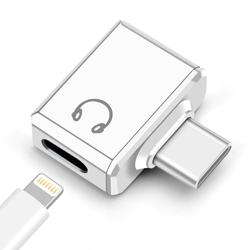 Seminer USB C zu Lightning Audio Adapter, USB C Stecker zu Lightning Kopfhörer Kopfhörer Buchse Konverter für iPhone 16/15 Serie, iPad und mehr (Weiß) von Seminer