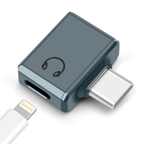 Seminer USB C zu Lightning Audio Adapter, USB C Stecker zu Lightning Kopfhörer Kopfhörerbuchse Konverter für iPhone 16/15 Serie, iPad und mehr (Grau) von Seminer