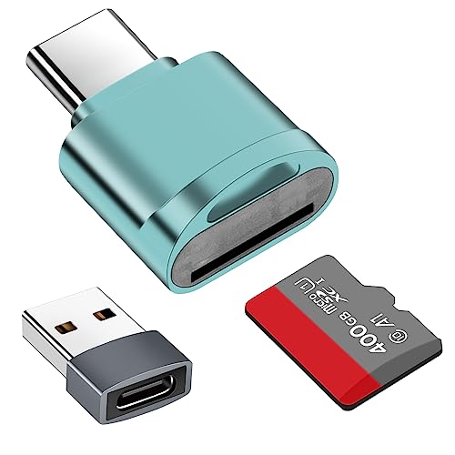 TF Kartenleser, Micro SD Kartenleser, Typ C TF Speicherkartenleser Adapter mit USB C auf USB Adapter, Kompatibel mit Laptops, MacBook, Samsung Galaxy (Blau) von Seminer