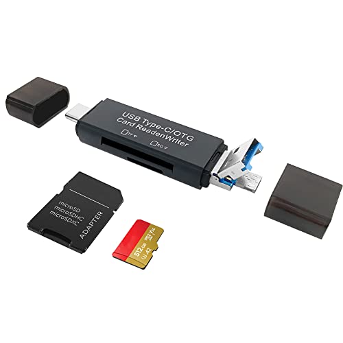 USB C/Micro/USB SD Kartenleser, Seminer 5-in-1 Memory Reader für TF SDXC Micro SD Micro SDHC Karte OTG Adapter Kompatibel für MacBook Computer Tablet Android Phone von Seminer