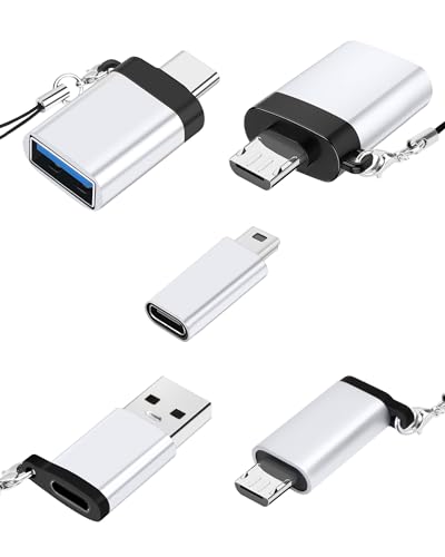 USB zu USB C Adapter (5 Pack), USB C Buchse zu USB Stecker Adapter, USB C zu Micro USB Adapter, Micro USB (Buchse) zu USB C (Stecker) Adapter, USB C zu Mini USB Adapter für MacBook, Samsung, PC von Seminer