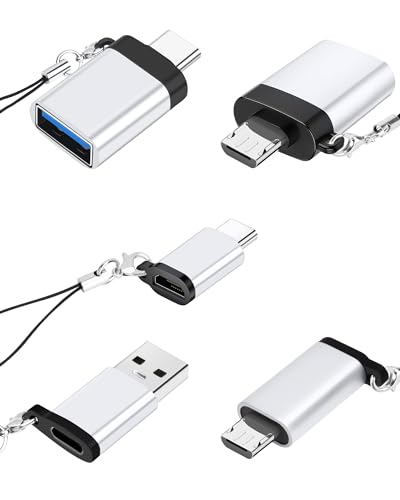 USB zu USB C Adapter (5 Pack), USB C Buchse zu USB Stecker Adapter, USB C zu Micro USB Adapter, Micro USB (Buchse) zu USB C (Stecker) Adapter für MacBook, Samsung, PC von Seminer