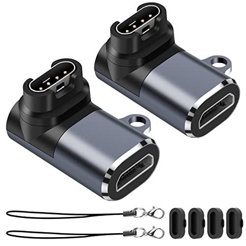 Watch Ladeadapter (2er Pack), Micro USB Buchse auf Stecker Adapter, Ladeanschluss Kompatibel mit Garmin Fenix ​​​​7/7S/7X/6/6X/6S und mehr von Seminer