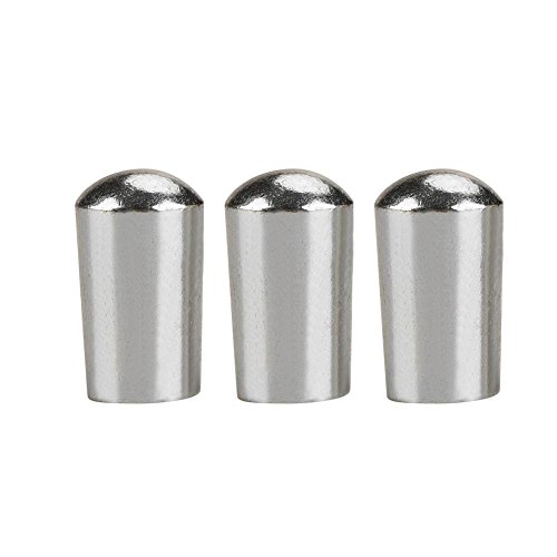 Gitarre Pickup Schalter Spitze, Gitarre Kippschalter Wahl 3 Stücke Durable Kupfer 3 Way Kippschalter Knob Tip Cap für LP EPI E-gitarre Zubehör(3.5 mm Silber) von Semme