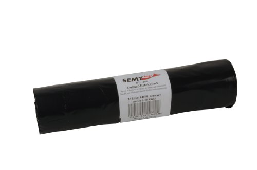 Semy Top LDPE-Zugband-Kehrichtsäcke, 570 x 600 mm, Typ 80, schwarz, circa 35 L, 20er Pack (20 x 20 Stück) von SemyTop