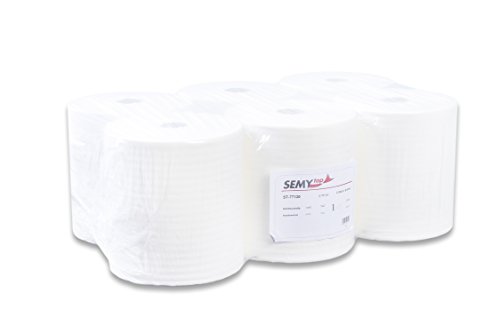 Semy Top ST-77120 Handtuchrolle, 1-lagig, TAD, 20 cm, Weiß (6-er Pack) von SemyTop