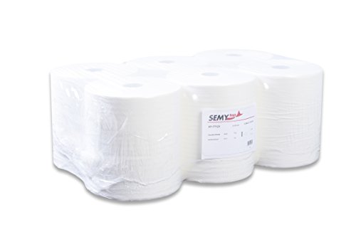 Semy Top ST-77121 Handtuchrolle, 1-lagig, TAD, 21 cm, Weiß (6-er Pack) von SemyTop