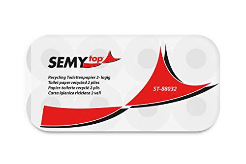 Semy Top Toilettenpapier 2 lagig 250 Blatt recycling weiß, 4er Pack (4 x 8 Stück) von SemyTop