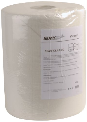 SemyTop ® Top Spezial Putztuchrolle | 300 Blatt, Weiß, 32x37cm | Hochsaugfähige Papierhandtücher für Industrie & Gastronomie | Reinigungstücher ohne Silikon, Lösungsmittelbeständig | 1er Pack von SemyTop