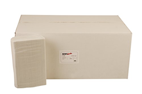 SemyTop Papierhandtuch, 2-lagig, Z-Interfold, 24,5 x 22 cm, gefaltet ca. 8 cm tief, recycling, 3750 Blatt, 1er Pack (1 x 1 Stück) Weiß von SemyTop