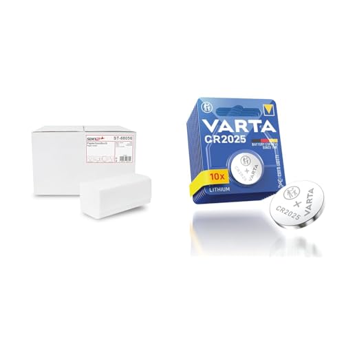 SemyTop Top Papierhandtuch & VARTA Batterien Knopfzellen CR2025, 10 Stück, Lithium Coin, 3V, kindersichere Verpackung, für elektronische Kleingeräte - Autoschlüssel, Fernbedienungen, Waagen von SemyTop