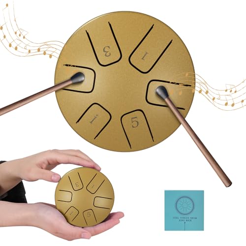 SenDeluz Stahlzungentrommel 3 Zoll 6 Töne, Percussion Instrument Steel Tongue Drum, Mini Stahltrommel für Handpan Trommel für musikalische Bildung oder Baby Kinder Geschenk von SenDeluz