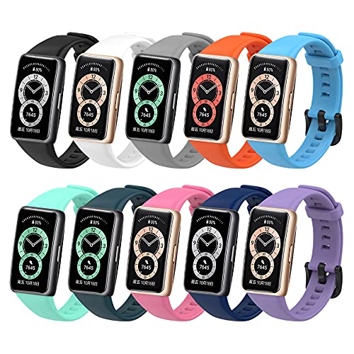 SenMore 10-teilige Armbänder Kompatibel mit Huawei Band 6 Armband Ersatz Armband Honor Band 6 Ersatz Sport Silikonarmband Geeignet für Huawei Bnad 6, Honor Band 6 Ersatzarmband SenMore 10-teilige Armbänder Kompatibel mit Huawei Band 6 Armband Ersatz Armband Honor Band 6 Ersatz Sport Silikonarmband Geeignet für Huawei Bnad 6, Honor Band 6 Ersatzarmband von SenMore