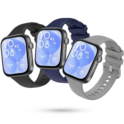 SenMore 3 Stücks Silikon Armband kompatibel mit Huawei Watch Fit 3 Smartwatch, Einstellbar Sport Ersatzarmbänder für Huawei Watch Fit 3. (No host) von SenMore