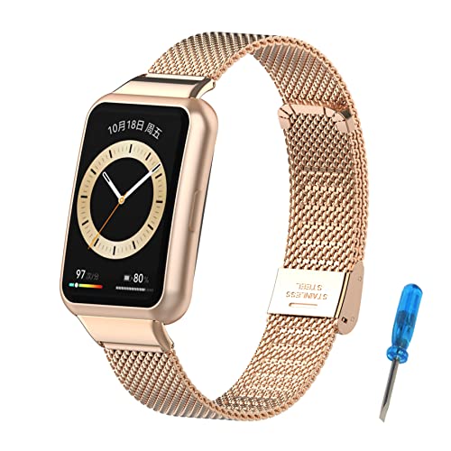 SenMore Armband Kompatibel mit Huawei Watch Fit 2 & Watch Fit 2 New & Watch Fit 2 Elegant Armbänder, Metall-Edelstahlbänder für Huawei Watch Fit 2 Smartwatch-Zubehör von SenMore