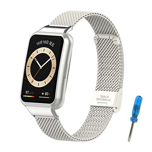 SenMore Armband Kompatibel mit Huawei Watch Fit 2 & Watch Fit 2 New & Watch Fit 2 Elegant Armbänder, Metall-Edelstahlbänder für Huawei Watch Fit 2 Smartwatch-Zubehör von SenMore