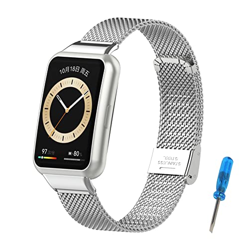 SenMore Armband Kompatibel mit Huawei Watch Fit 2 & Watch Fit 2 New & Watch Fit 2 Elegant Armbänder, Metall-Edelstahlbänder für Huawei Watch Fit 2 Smartwatch-Zubehör von SenMore